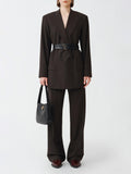 Fabiana Filippi Bistretch Wool Low Waist Trousers - Brown
