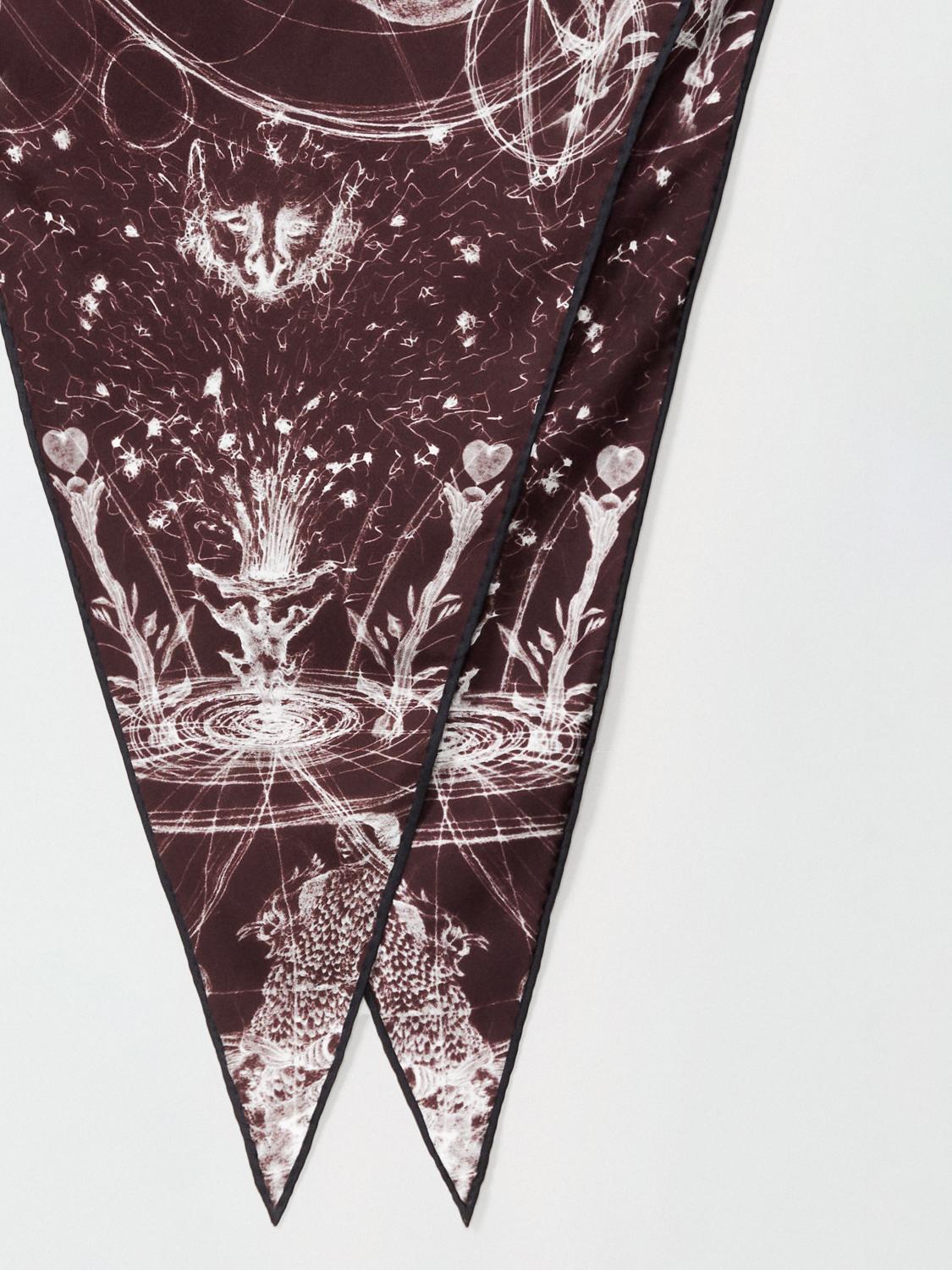 Fabiana Filippi Silk Twill Printed Foulard - Burgundy-Size U