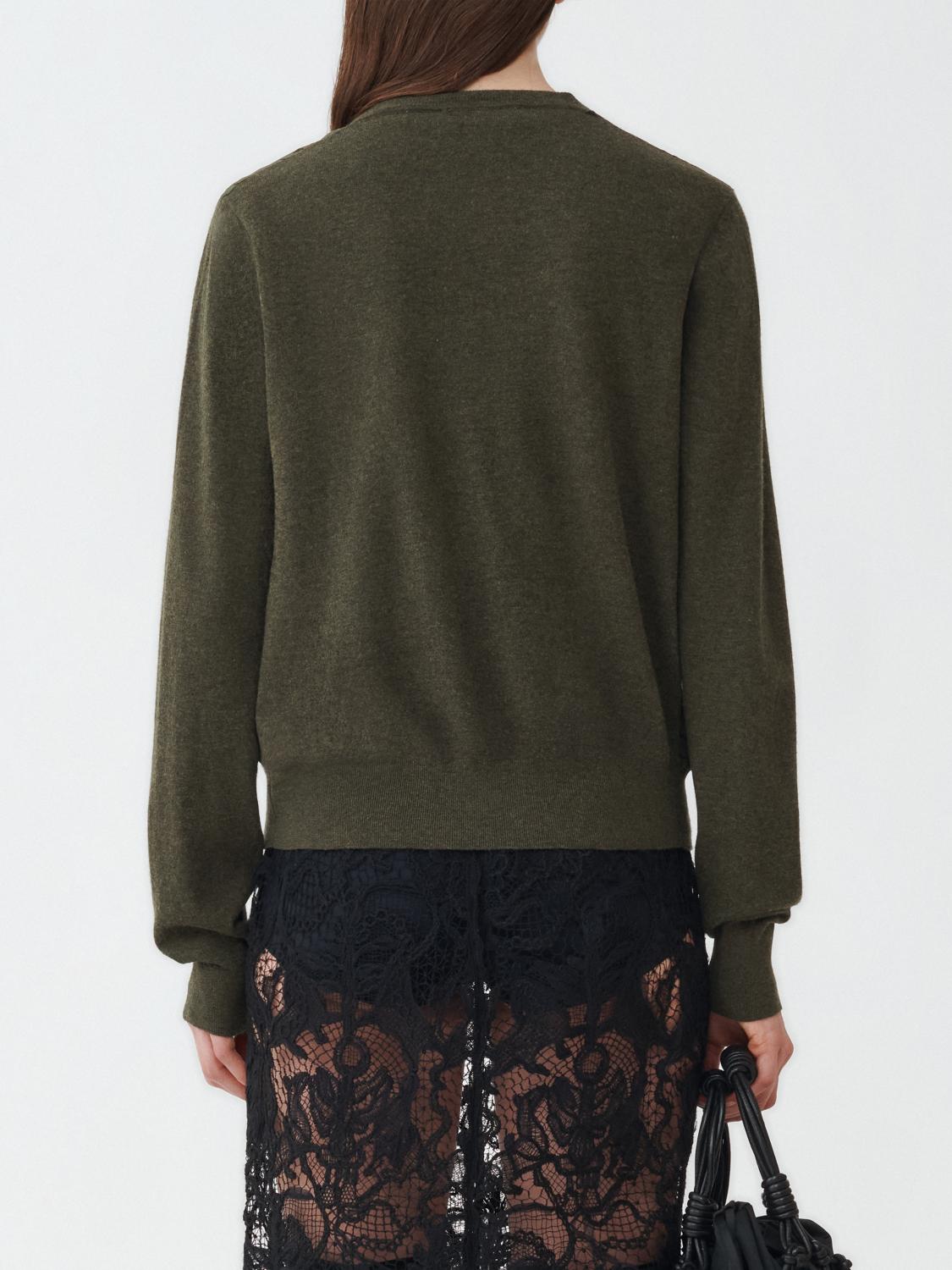 Fabiana Filippi Platinum Yarn Cardigan with Fabula Mundi Printed Front - Green