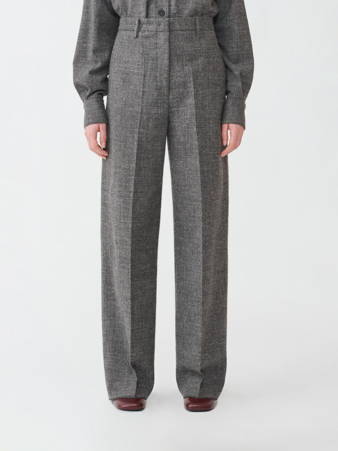 Fabiana Filippi Malfilé Flannel Wide Leg Trousers - Gray
