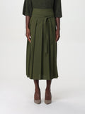 Fabiana Filippi Japanese Wool High-Waisted Pleated Midi Skirt - Green