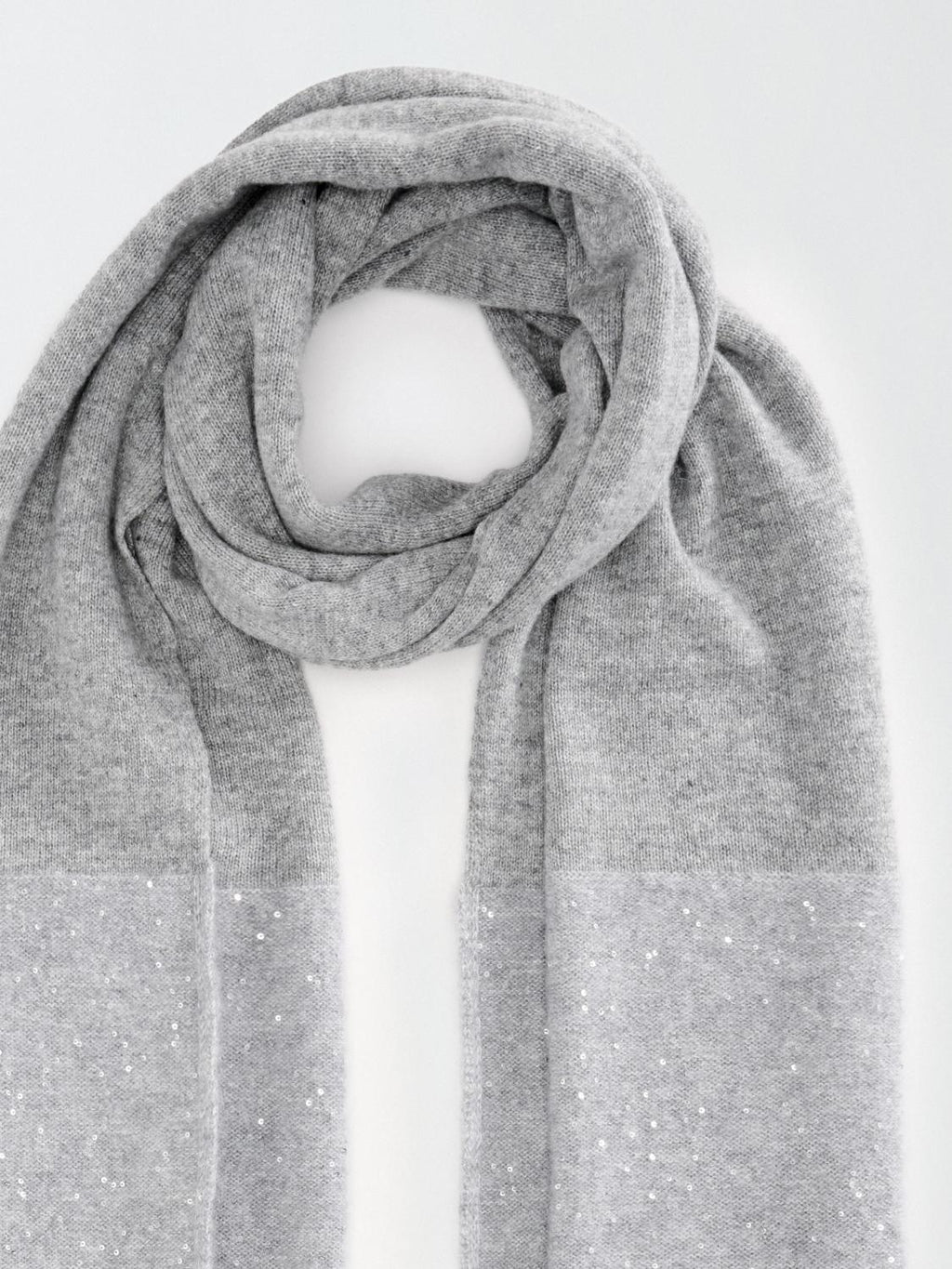 Fabiana Filippi Sequin and Platinum Maxi Scarf -Gray-Size U