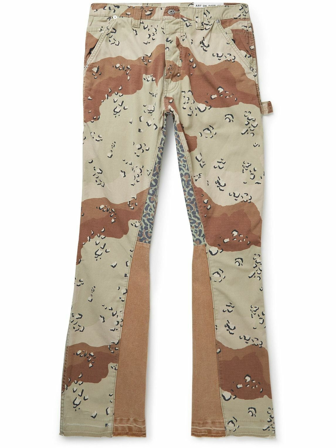 Gallery Dept. Chocolate Chip LA Flare Camouflage Trousers- Brown