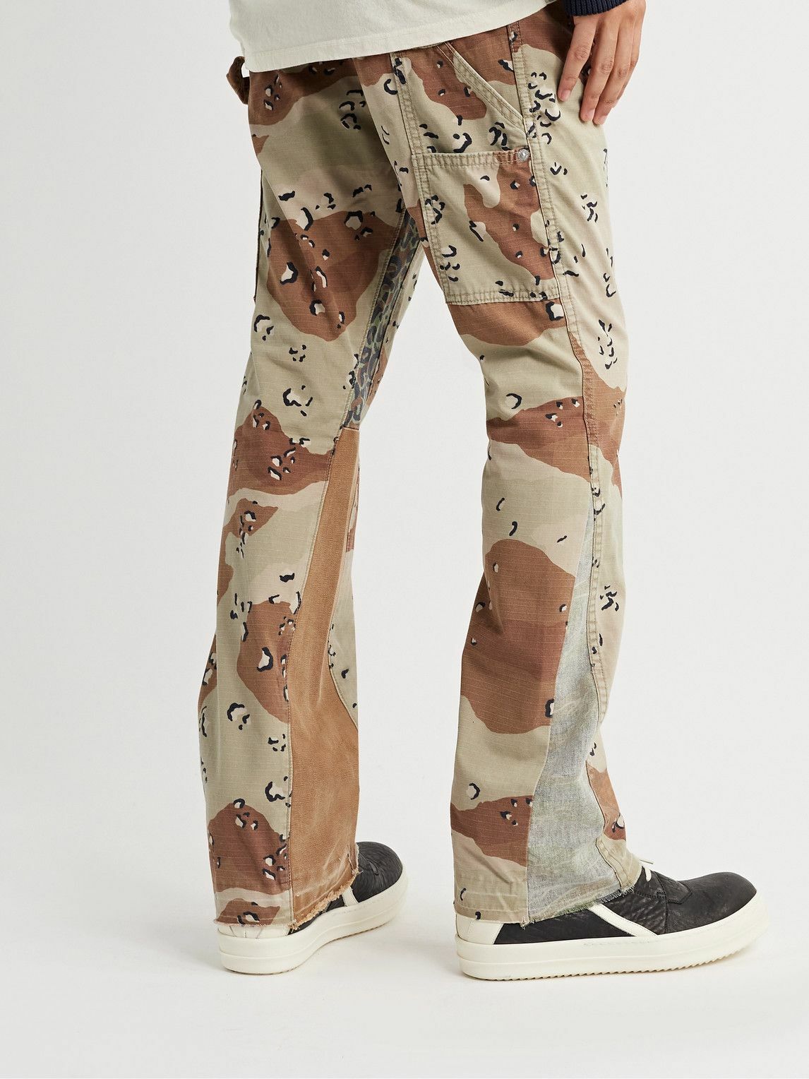 Gallery Dept. Chocolate Chip LA Flare Camouflage Trousers- Brown