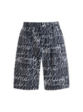 Marni Scribbled Popeline Drawstring Shorts - Black