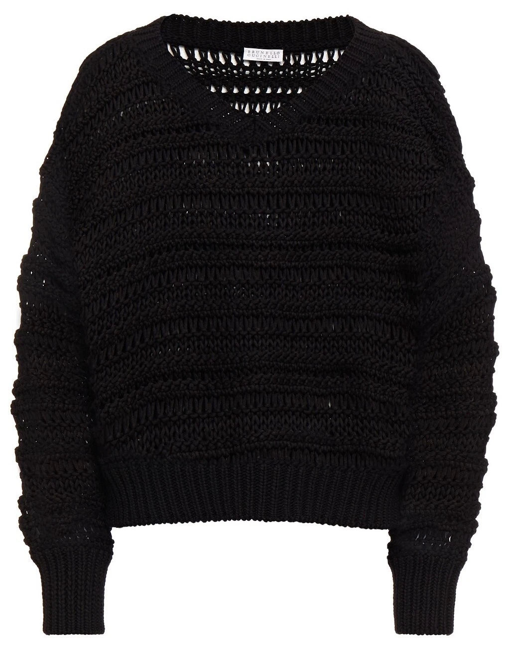 Brunello Cucinelli Women's Signature Monili-Detail Sweater in Black – Size S