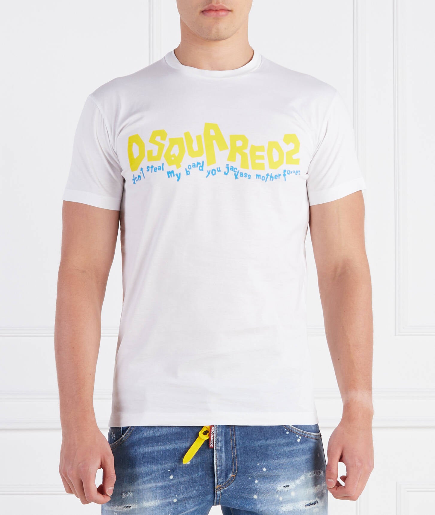 Dsquared2 Men's Waving Logo Graphic Cotton T-Shirt - White