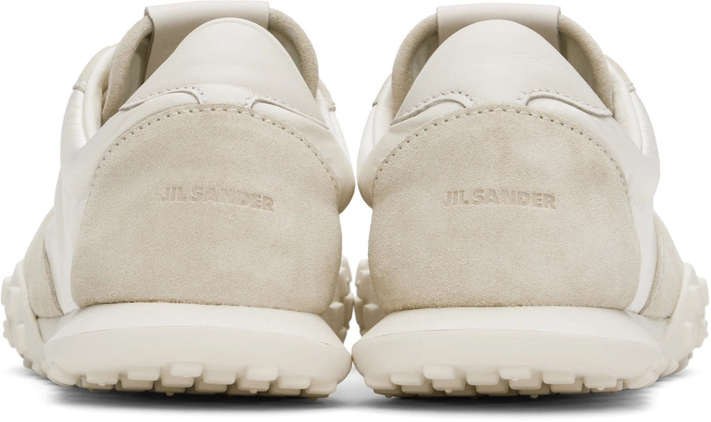 Jil Sander Low-Top Shiny Nylon/Suede Sneakers